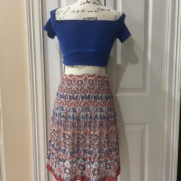 MAX STUDIO SKIRT RUFFLE ASYMMETRICAL BOHO SKIRT SIZE MEDIUM - Picture 11 of 16